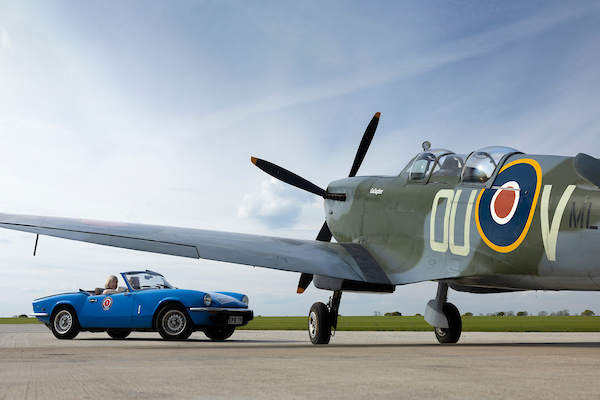 03/05/22

A brace of Spitfires. Claire Cochran in her 1979 Triumph Spitfire poses for a photograph under the wing of the 1944 ‘Grace’ Spitfire ahead of competing in her first ever rally with navigator Kay Pickering. 

Competitors take part in the Spitfire Scramble. The two-day classic car rally starts and finishes at Sywell aerodrome in Northamptonshire. A series of off-road timed gravel and tarmac tests around hangars on the former WW2 airfield are followed on-road navigation and average speed challenges. The winning driver on the the Bespoke Rallies’ event will win a flight in a Spitfire.

All Rights Reserved: F Stop Press Ltd.  
+44 (0)7765 242650 www.fstoppress.com www.rkpphotography.co.uk
